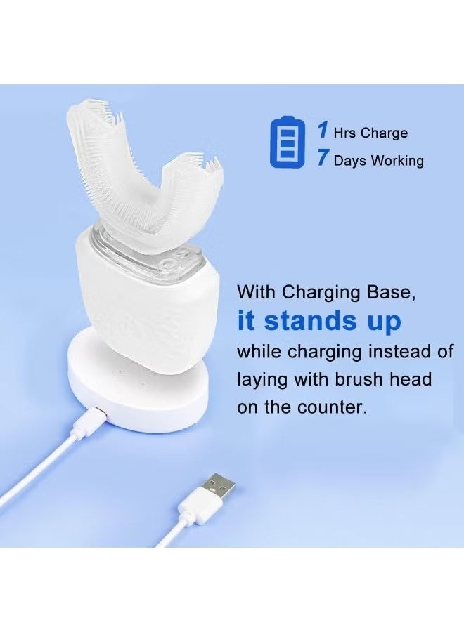 Ultrasonic electric toothbrush, automatic U-shaped design for adults, 360° full mouth whitening, and IPX7 waterproof rating. - Image 3